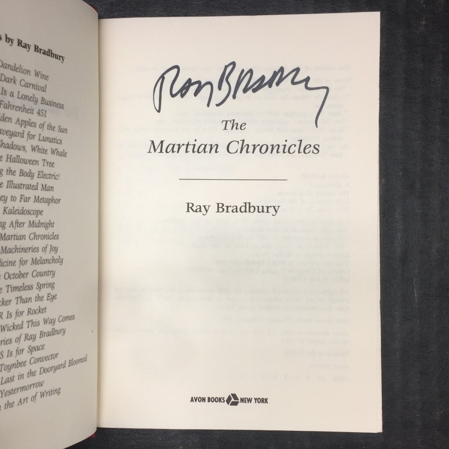 The Martian Chronicles - Ray Bradbury - Signed by Author - First Thus Edition - 1997