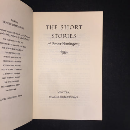 The Short Stories of Ernest Hemingway - Ernest Hemingway - Rare - Book Club Edition - 1938