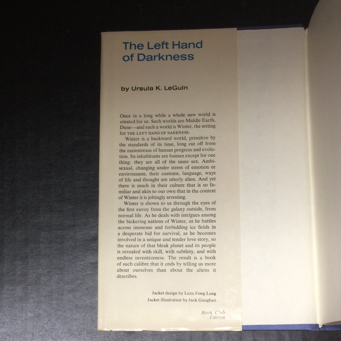 The Left Hand of Darkness - Ursula K. LeGuin - First Book Club Edition - 1969