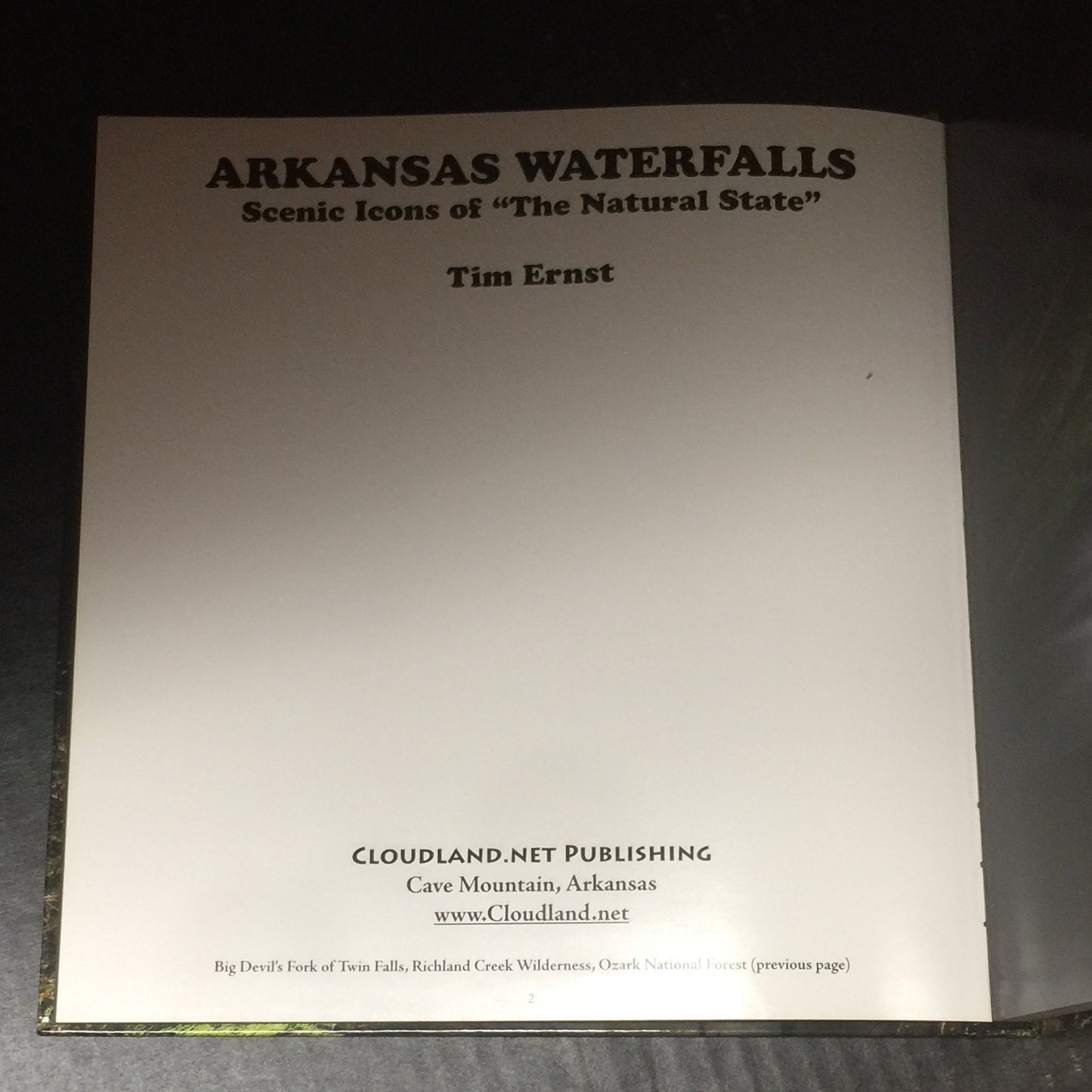 Arkansas Waterfalls - Tim Ernst - Signed by Author - 2007