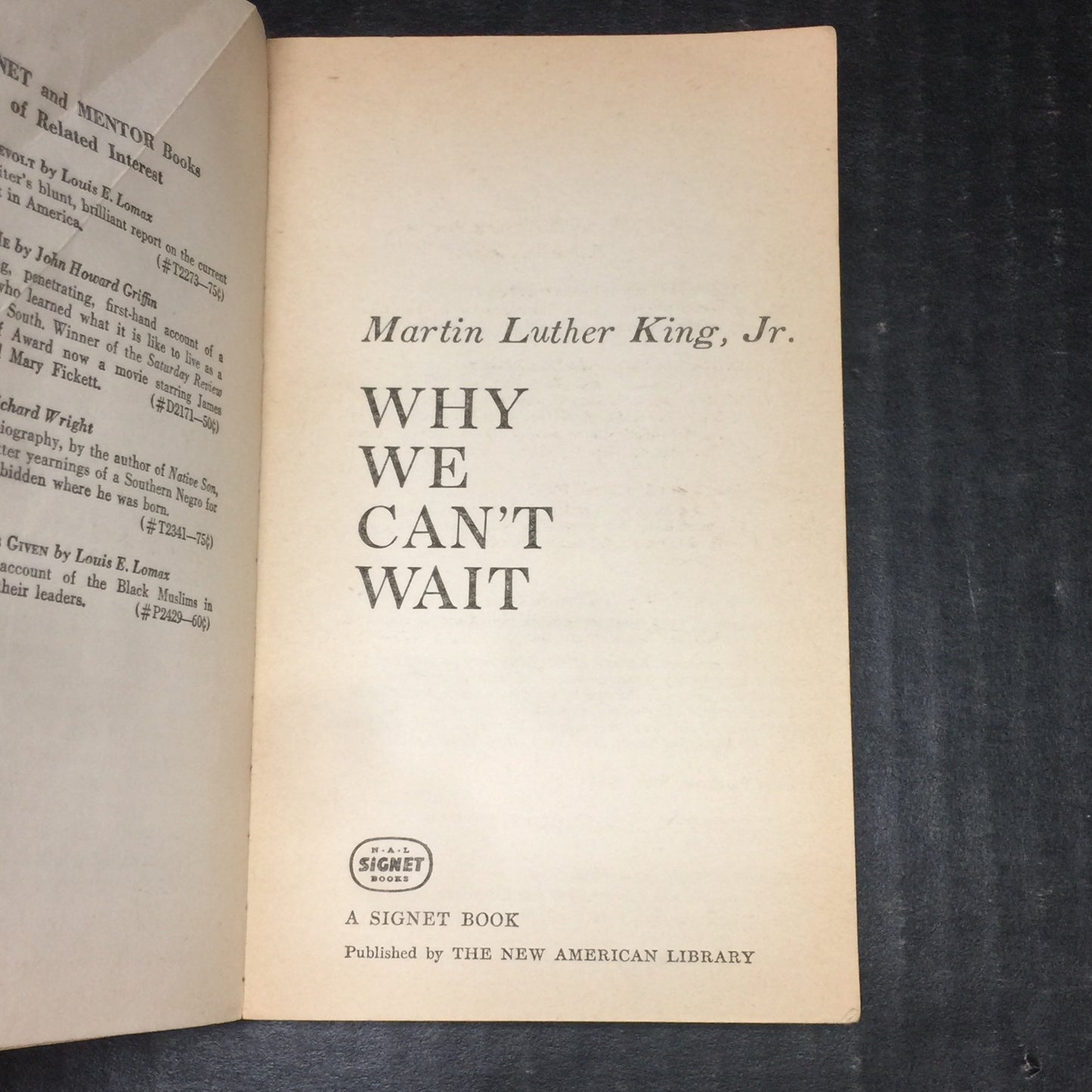 Why We Can't Wait - Martin Luther King Jr. - First Printing - 1964