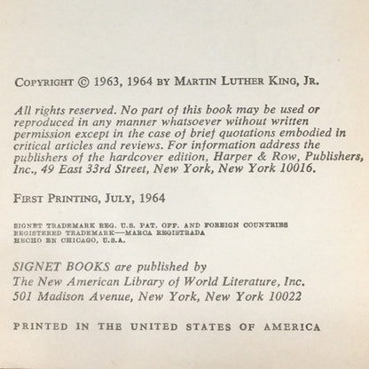 Why We Can't Wait - Martin Luther King Jr. - First Printing - 1964