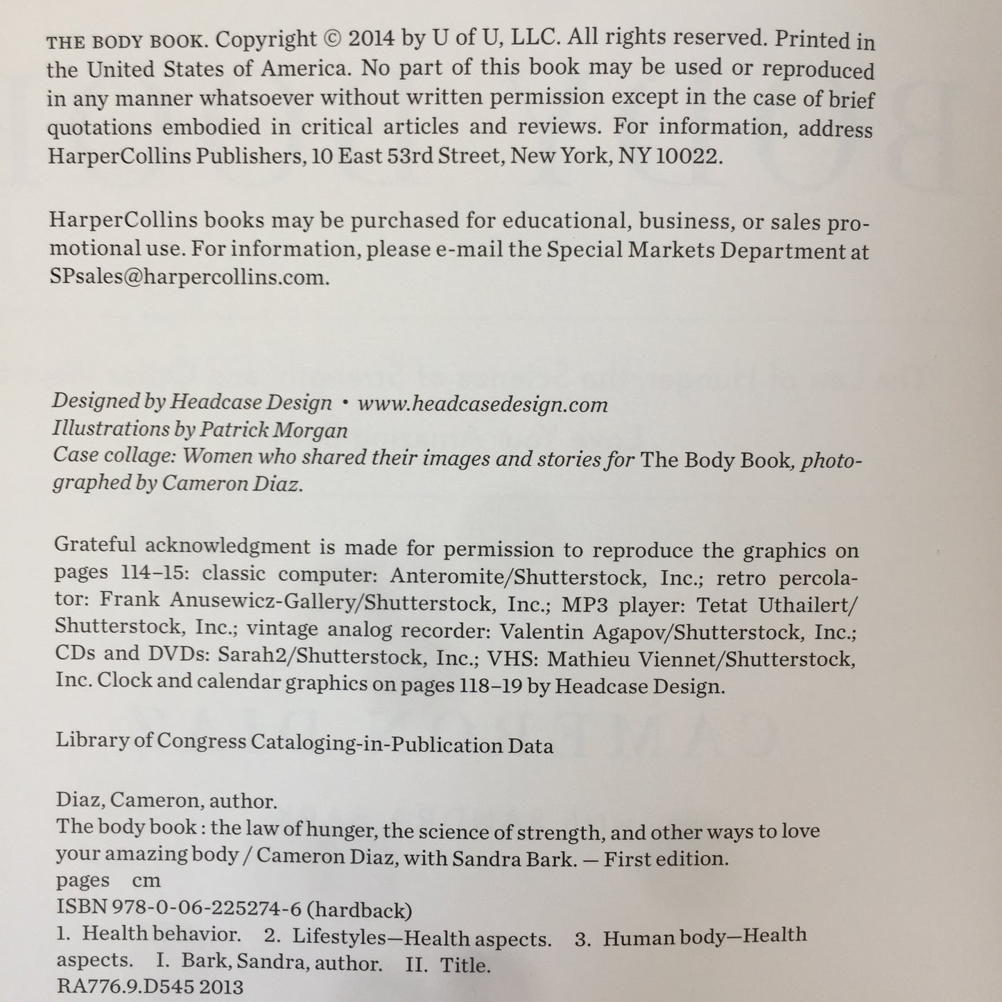 The Body Work - Cameron Diaz - Signed - 2013