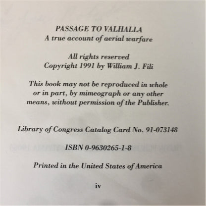 Passage to Valhalla - William J. Fili - Signed - 1991