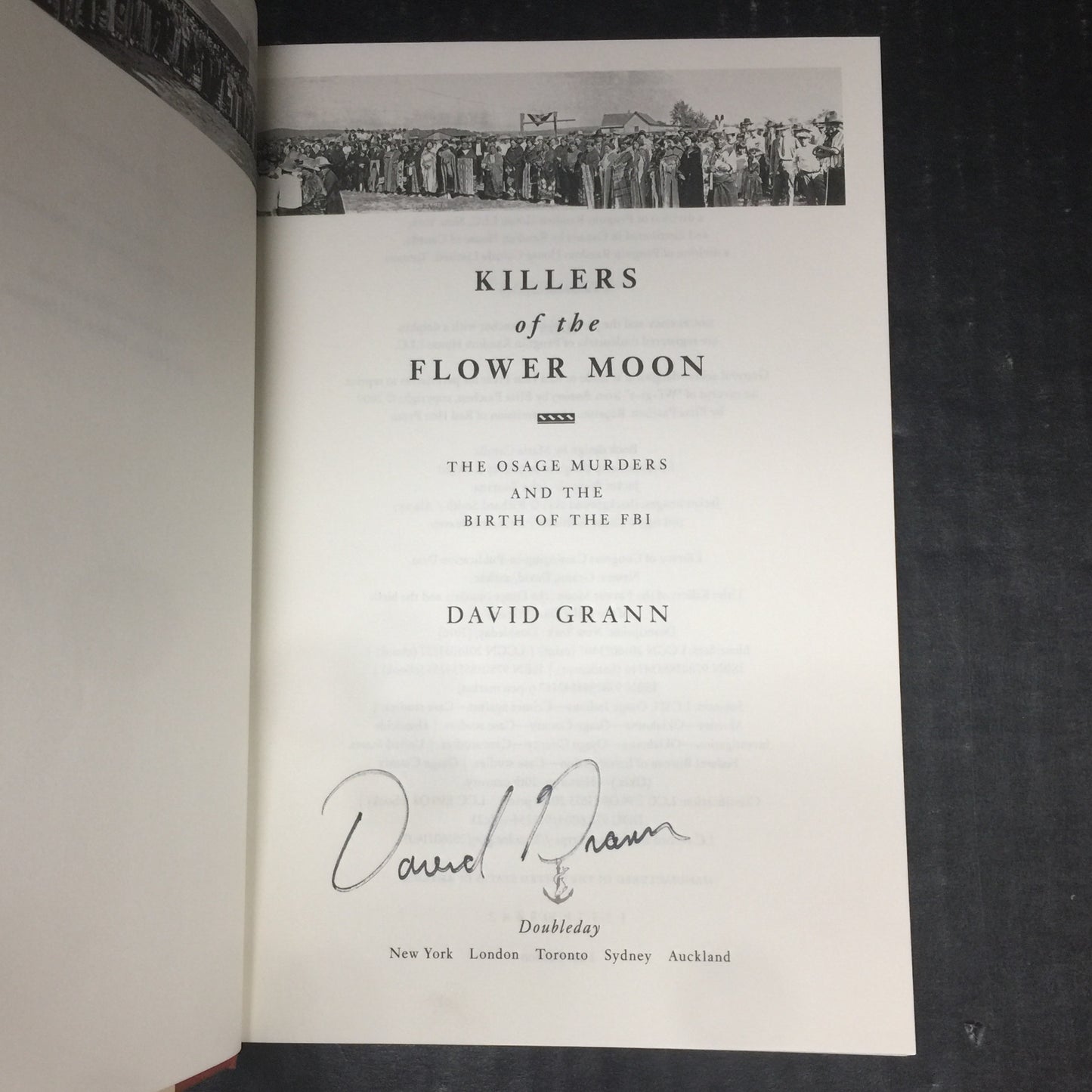 Killers of the Flower Moon - David Grann - Signed by Author - First Edition - 2017