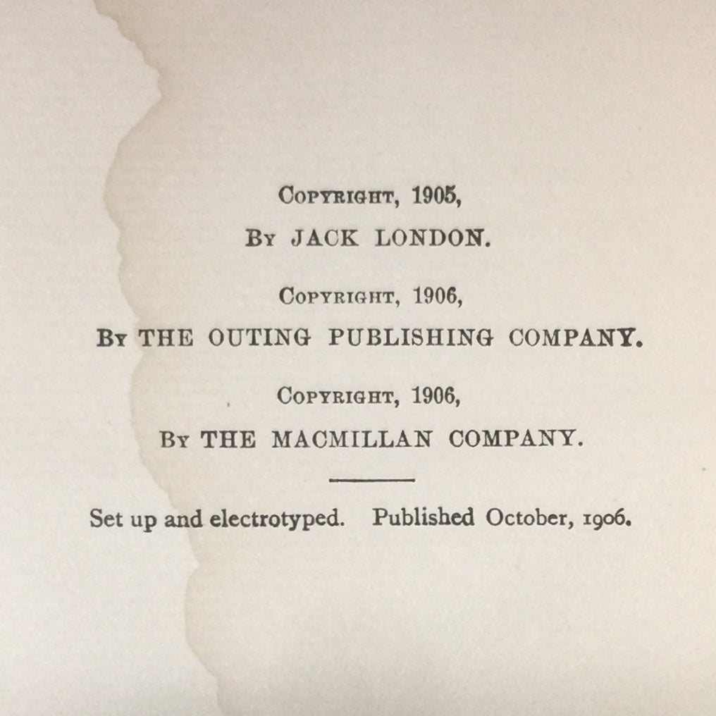 White Fang - Jack London - First American Edition - Spine and Water Damage - Ex-Library - 1906