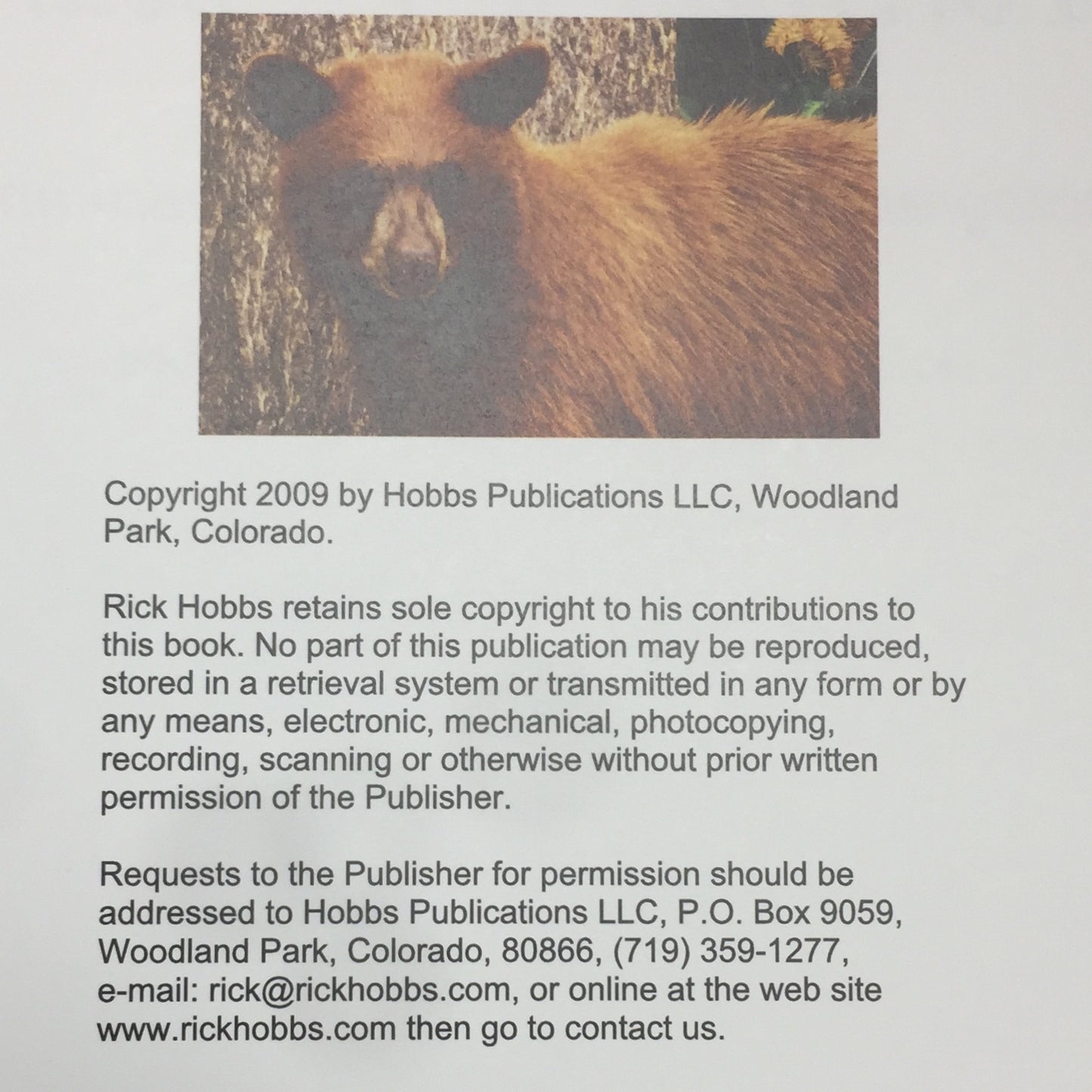 Portfolio #1 - Bears - Rick Hobbs - 2009