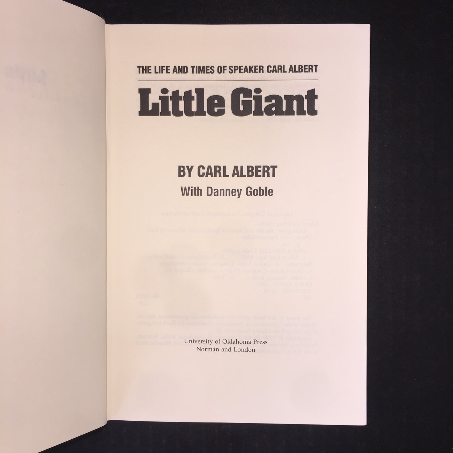 Little Giant - Carl Albert - Signed - 1990