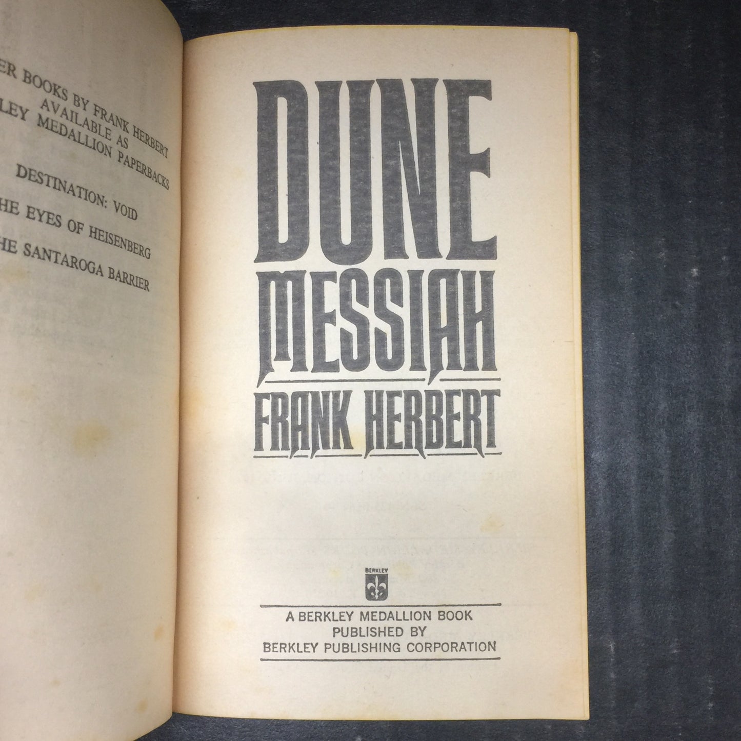 Dune Messiah - Frank Herbert - First Paperback Edition - 1970