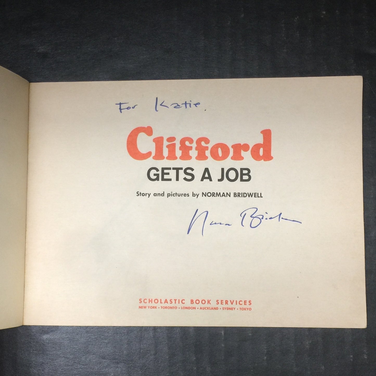 Clifford Gets a Job - Norman Bridwell - Inscribed by Author - Scarce - 1965