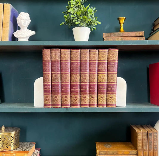 Books by the Foot | Vintage Decorative Designer Bundle | Set of The Standard Reference Work Books | Display Prop & Staging | Home Decor