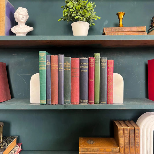Books by the Foot | Vintage Decorative Designer Bundle | Christianity | Collection of Hardcover Books | Display Prop & Staging | Home Decor