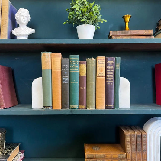 Books by the Foot | Mixed Vintage Historical Ornate Decorative Bundle | Collection of Hardcover Books | Display Prop & Staging | Home Decor