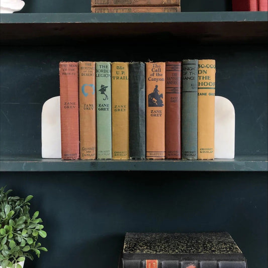 Books by the Foot | Vintage Zane Grey Decorative Designer Bundle | Collection of Hardcover Books | Display Prop & Staging | Home Decor