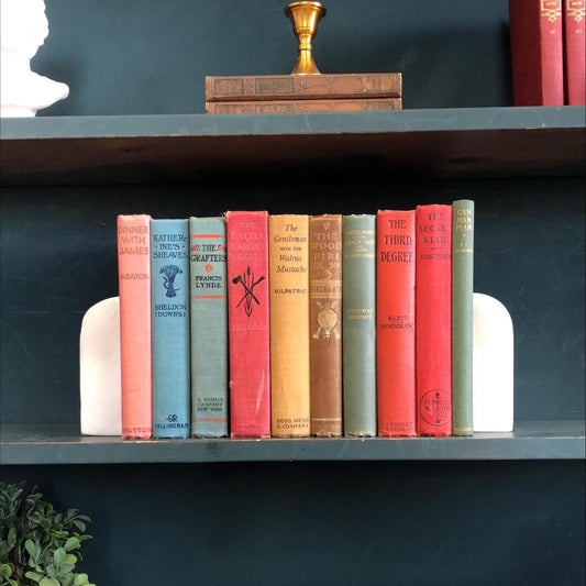 Vintage Decorative Hardcover Books by the Foot: Ornate Display Set