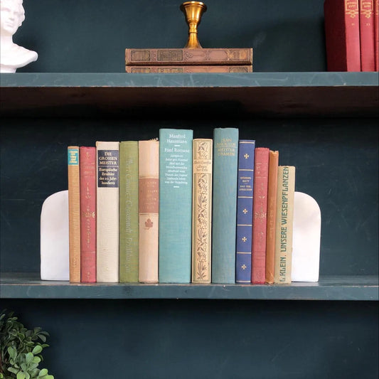 Books by the Foot | Vintage Foreign Language Ornate Decorative Bundle | Collection of Hardcover Books | Display Prop & Staging | Home Decor