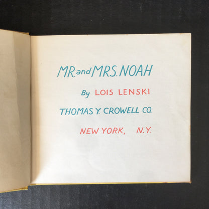 Mr. and Mrs. Noah - Lois Lenski - 1st Edition - 1948