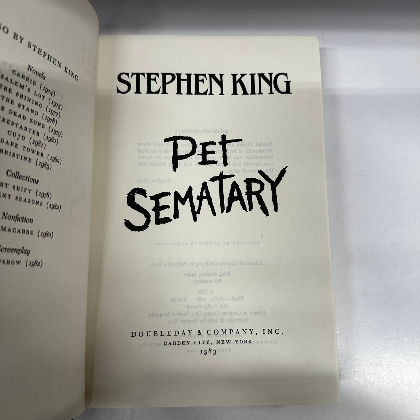 Pet Sematary - Stephen King - 1st Edition - 1983