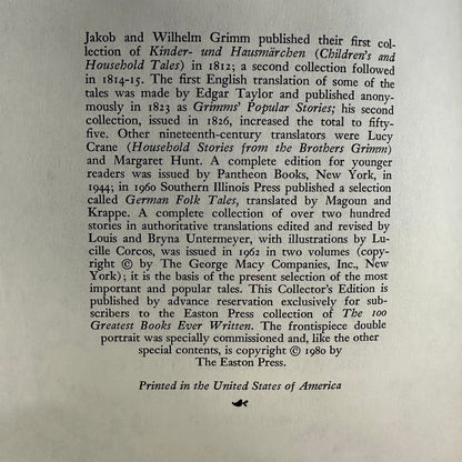 Grimm’s Fairy Tales - N/A - Easton Press - Heavy Edge Wear - 1980