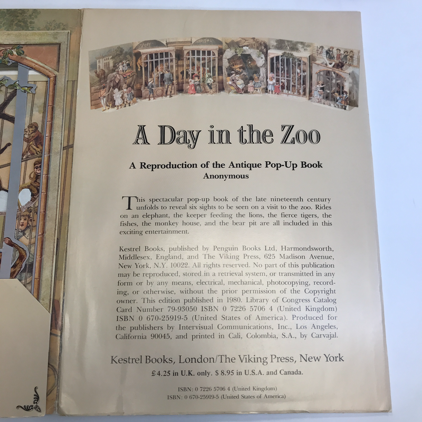 A Day in the Zoo - Pop Up Book - 1980