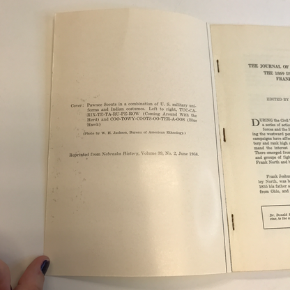 The Journal of an Indian Father - Major Frank J. North - 1958