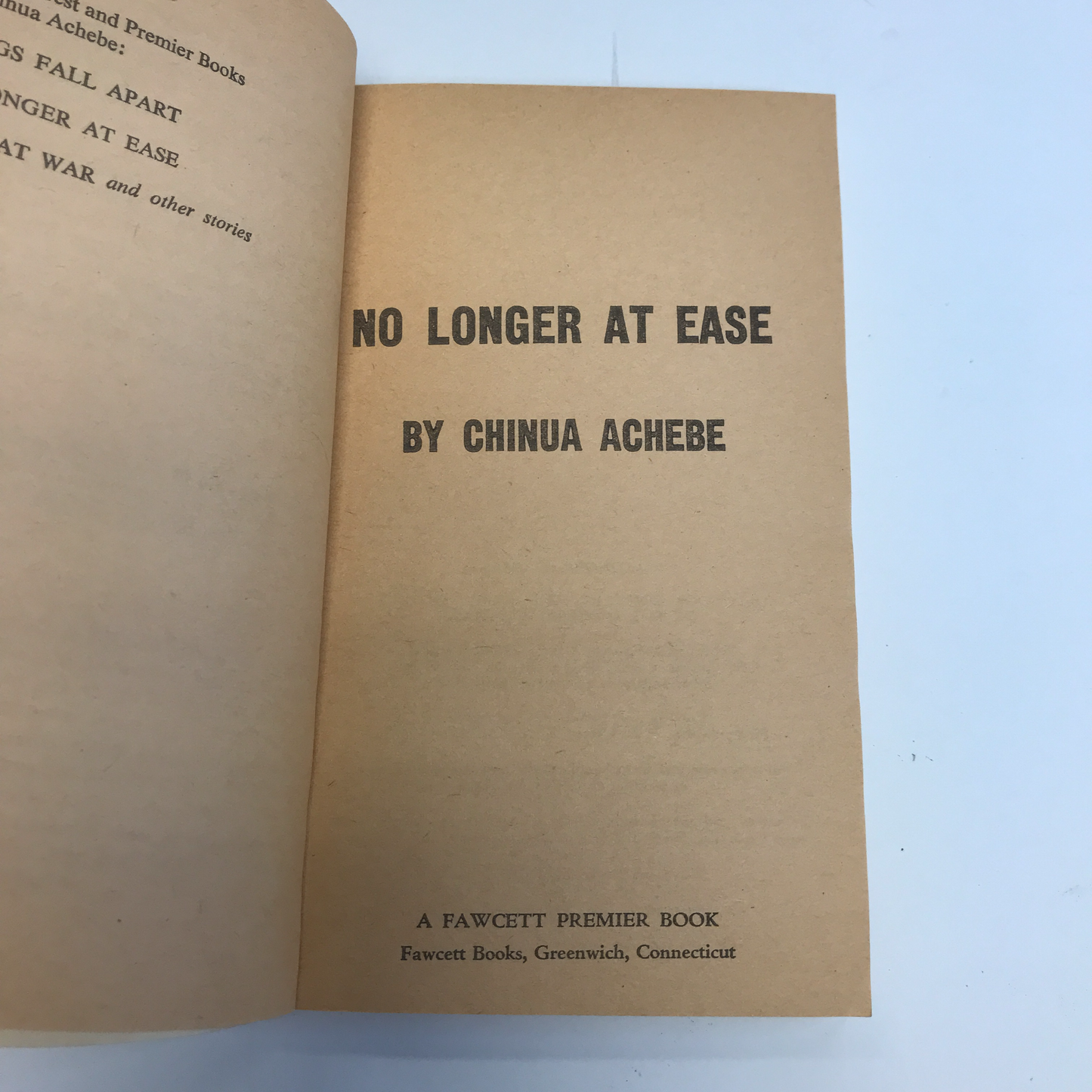 No Longer at Ease - Chinua Achebe - Early Print - 1960