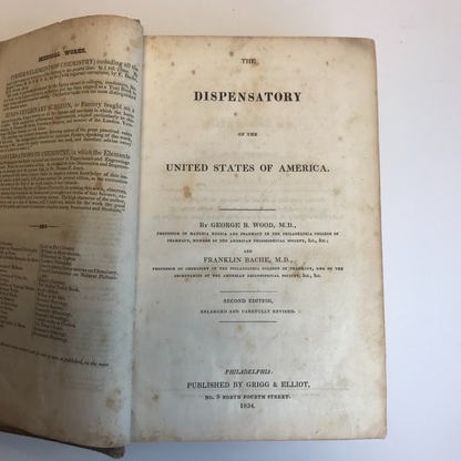 The Dispensatory of the United States - George B. Wood - 2nd Edition - 1834