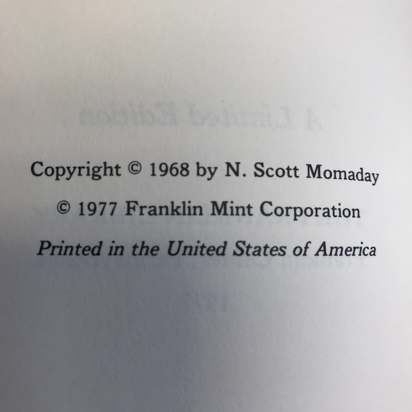 House Made of Dawn - N. Scott Momaday - Franklin Library - 1977