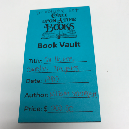 The Histories, the Tragedies, and the Comedies of Shakespeare - William Shakespeare - 3-Volume Set - Easton Press - 1980