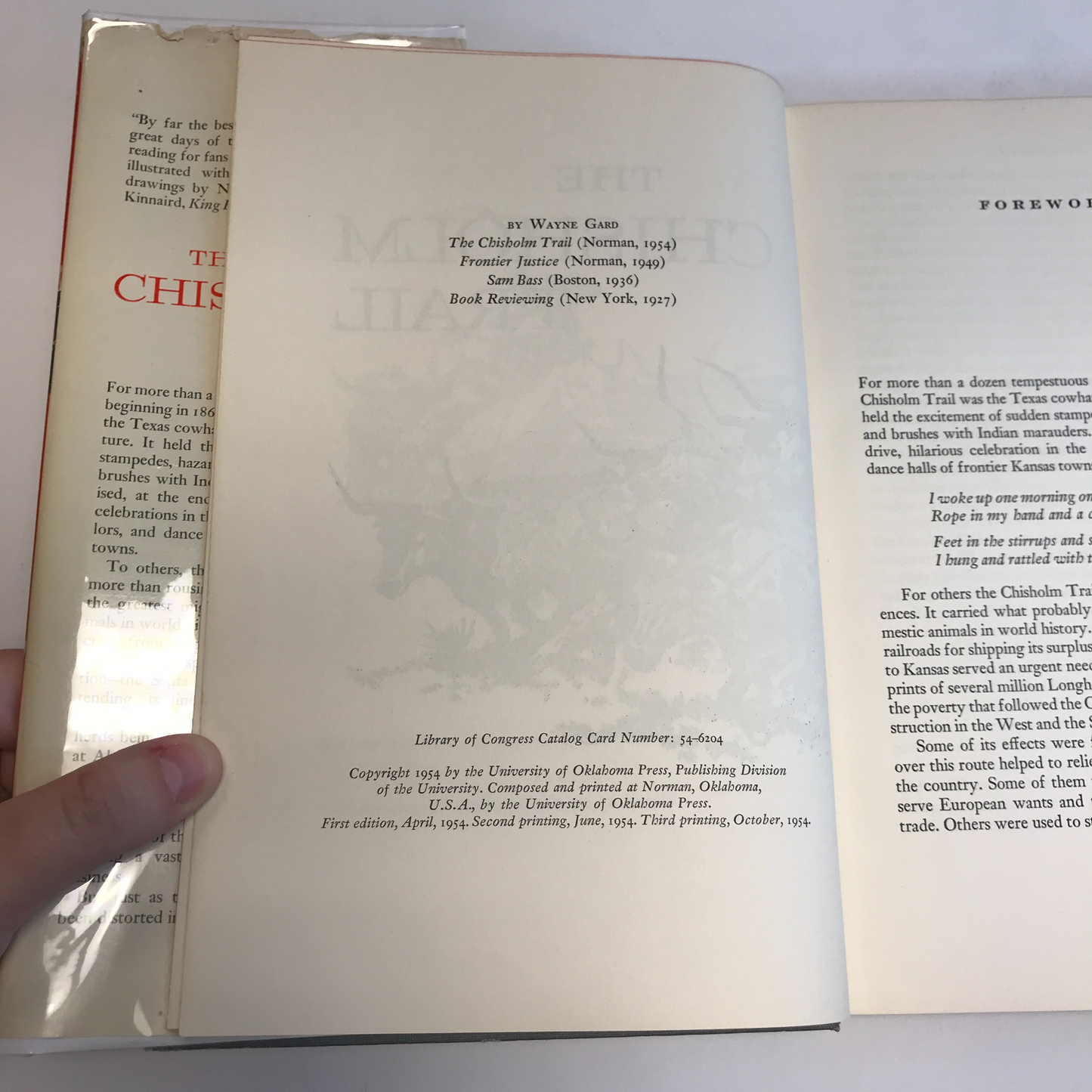 The Crisholm Trail - Wayne Gard - 3rd Printing - University of Arkansas Press - 1954