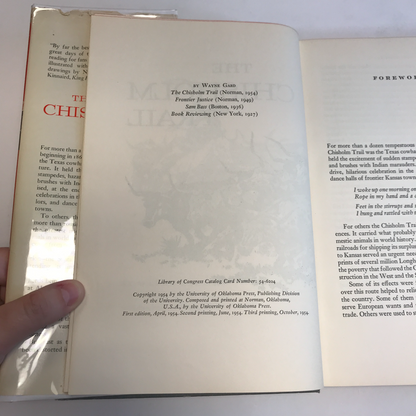 The Crisholm Trail - Wayne Gard - 3rd Printing - University of Arkansas Press - 1954