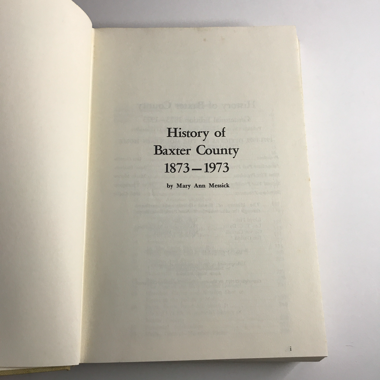 History of Baxter County - Mary Ann Messick - Centennial Edition - Arkansas - 1973