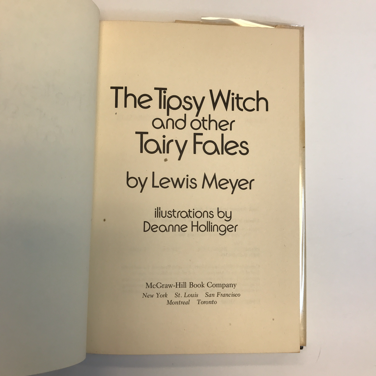 The Tipsy Witch And Other Tairy Fales - Lewis Meyer - Signed - 1974