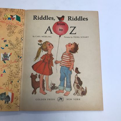 Riddles, Riddles from A to Z - Carl Memling - Little Golden Book - 1st Edition - 'A' Print - 1962