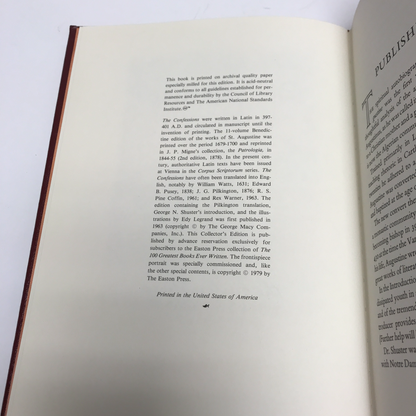 Confessions of Saint Augustine - Saint Augustine - Easton Press - 1979