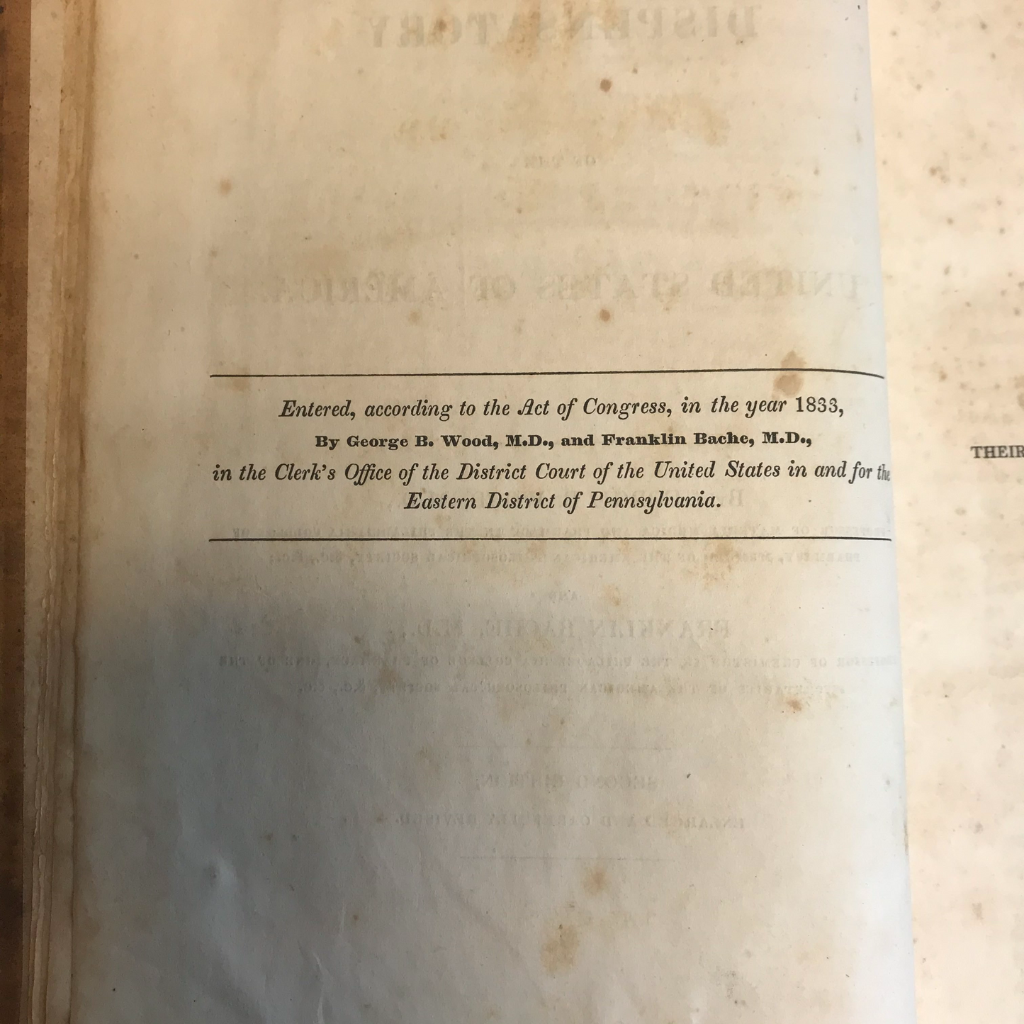 The Dispensatory of the United States - George B. Wood - 2nd Edition - 1834