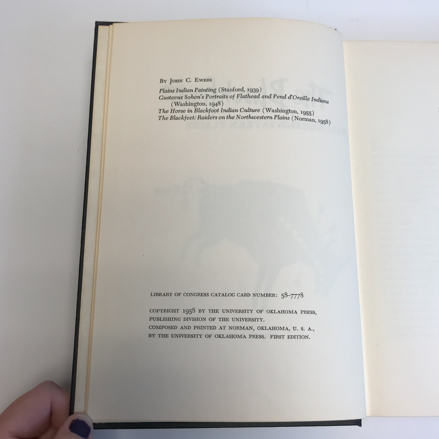 The Blackfoot - John C. Ewers - Oklahoma History - 1958