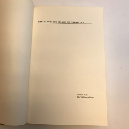 Ranch and Range in Oklahoma - Oklahoma Historical Society - Volume 8 - 1978