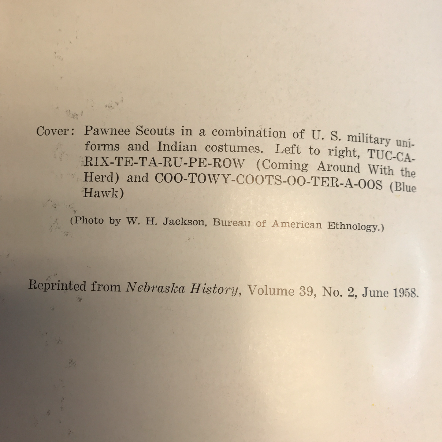 The Journal of an Indian Father - Major Frank J. North - 1958