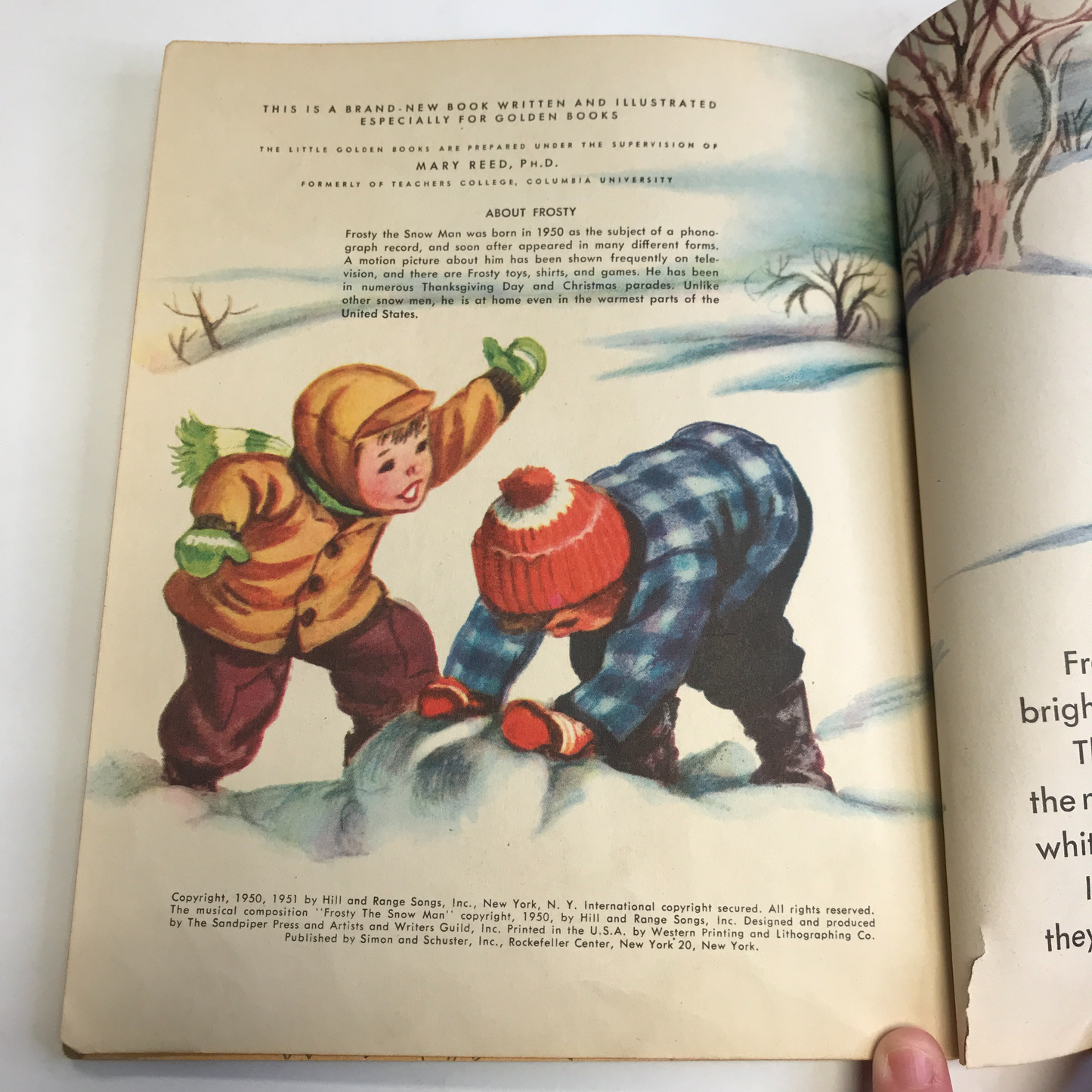 Frosty the Snow Man - Annie North Bedford - Little Golden Book - 1st Edition - 'A' Edition - 1951