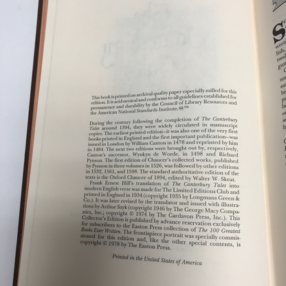 The Canterbury Tales - Geoffrey Chaucer - Easton Press - 1978