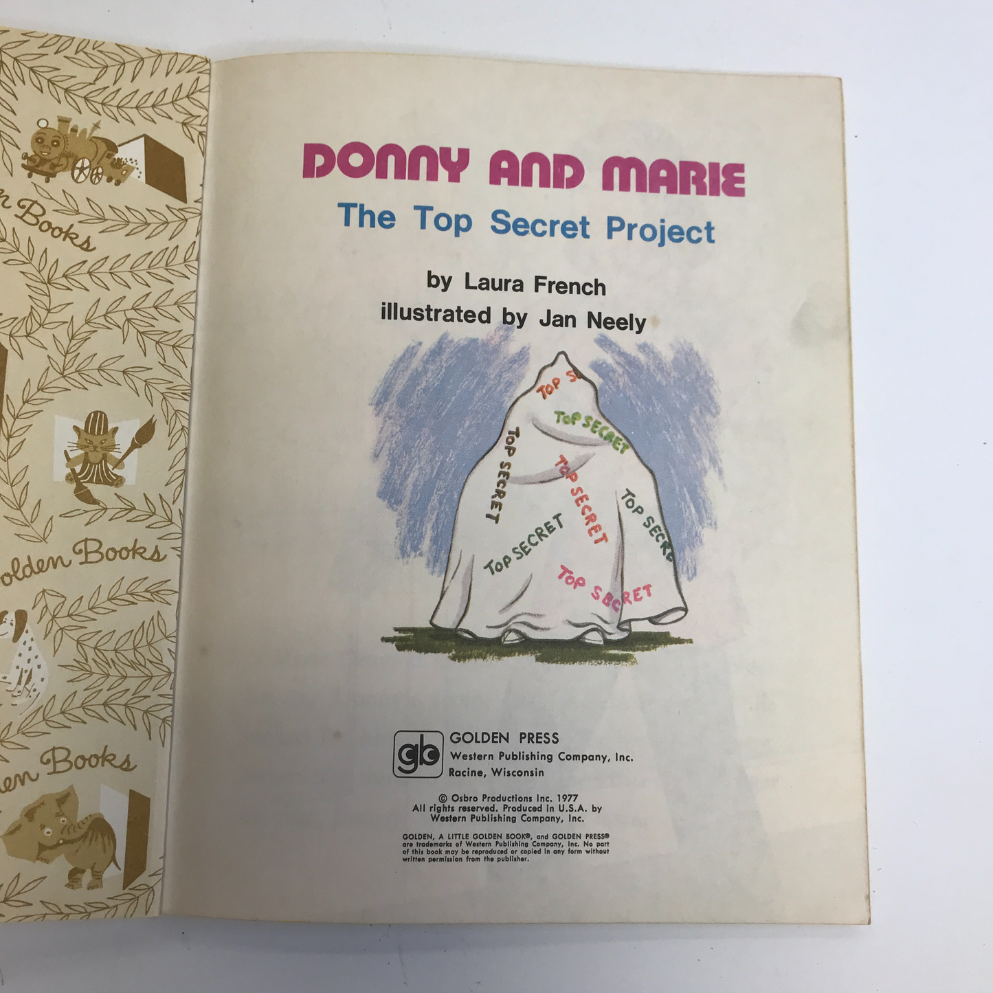 Donny and Marie: The Top Secret - Laura French - 1st Print - 1977