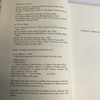 Tribal Dispossession and the Ottawa Indian University Fraud - 1st Edition - William E. Unrau & H. Craig Miner -