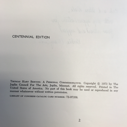 Thomas Hart Benton: A Personal Commemorative - 1973