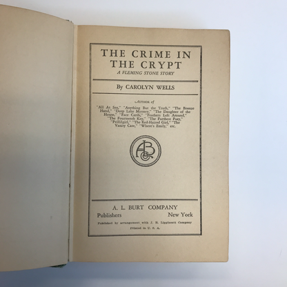 The Crime in the Crypt - Carolyn Wells - 1923