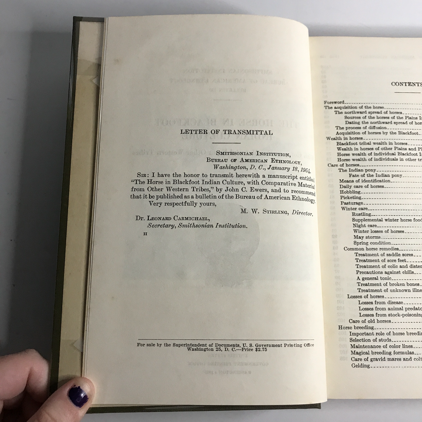 The Horse in Blackfoot Indian Culture - John C. Ewers - 1955