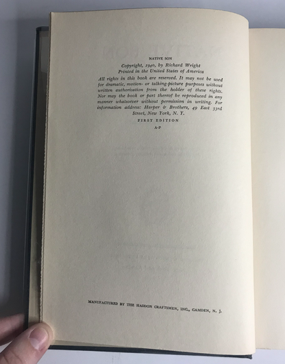 Native Son - Richard Wright - 1st Edition - 1940