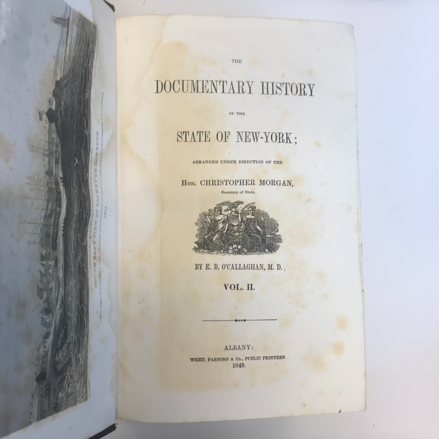 Documentary History of New York - Christopher Morgan - Volumes I-III out of IV - Multiple Fold-Out Maps and Documents