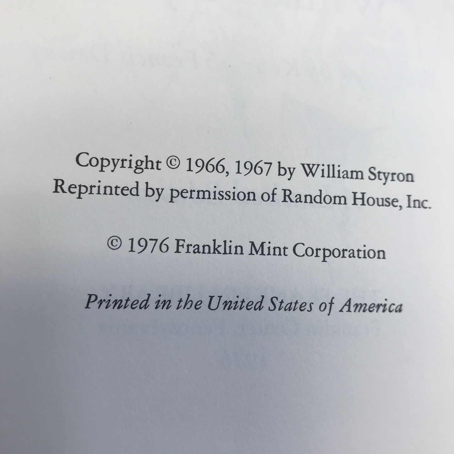 The Confessions Of Nat Turner - William Styron - Franklin Library