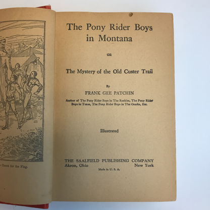 The Pony Rider Boys in Montana - Frank Gee Patchin - 1910